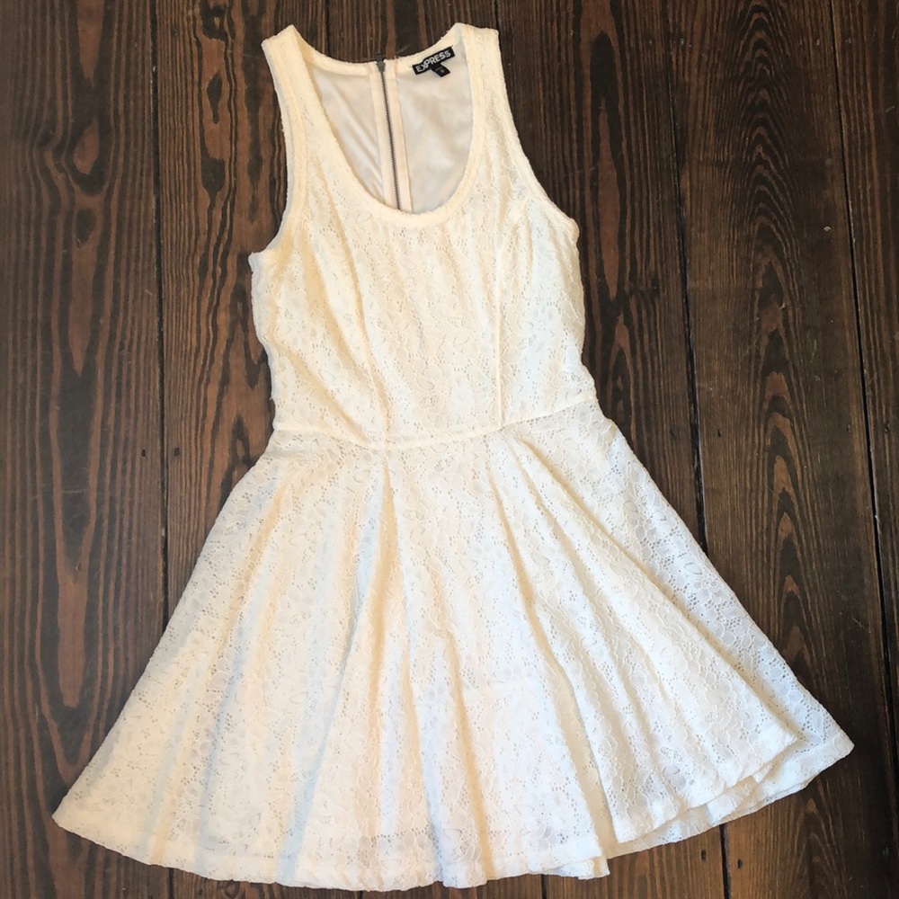 Express White Lace Dress, Size XS